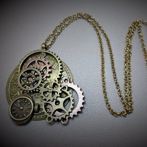 Steam Punk Necklace Metal Victorian Edwardian Style Steampunk